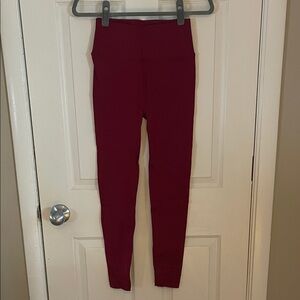 Fabletics SculptKnit Burgundy Leggings NWOT